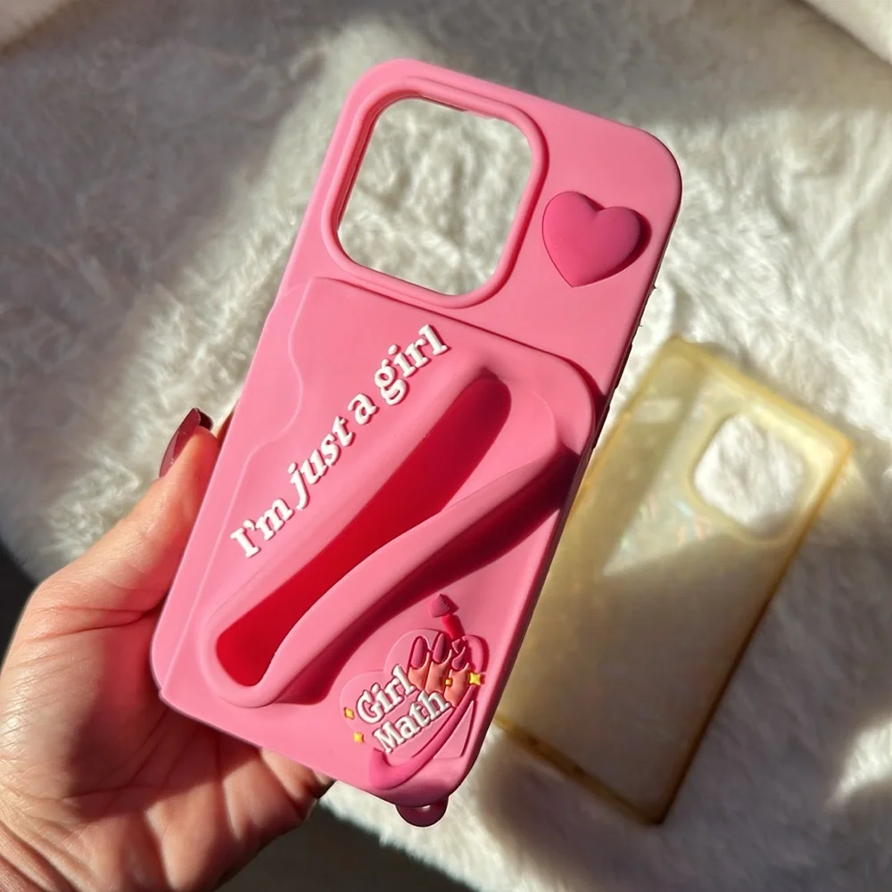 One pink iPhone 14 Pro phone case Lip Gloss Phone Case Wallet & Holder Keychain
